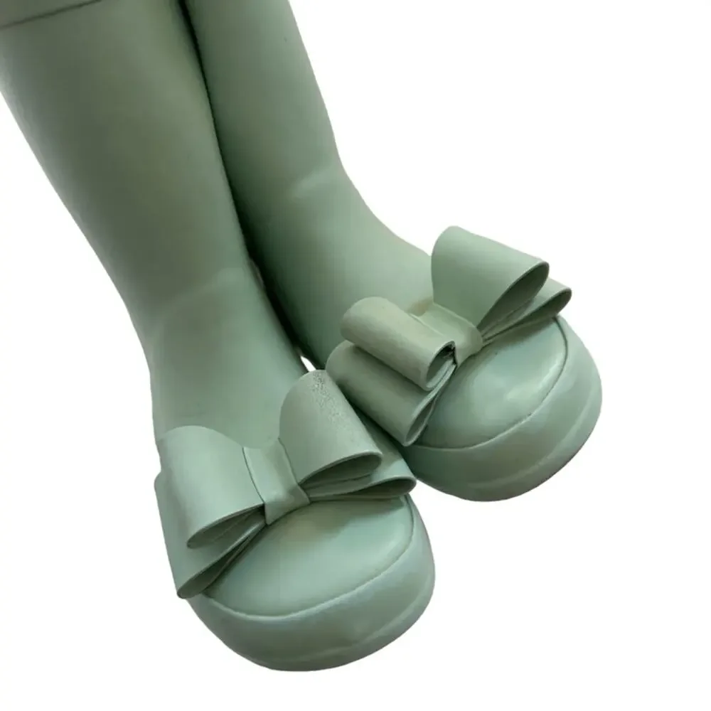 Whim & Wander by SweetHoney Mint Bow Wellies Rain Boots Size 10